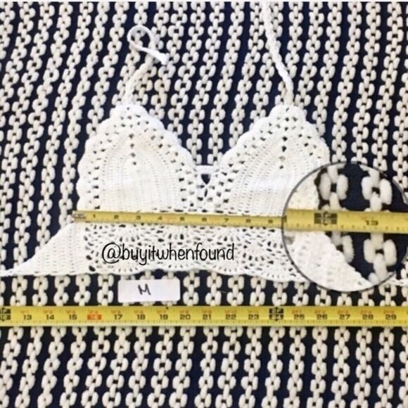 Knit Crochet Halter Crop Top or Crochet Halter Bikini Top Multiple Colors/Sizes - Picture 6 of 8